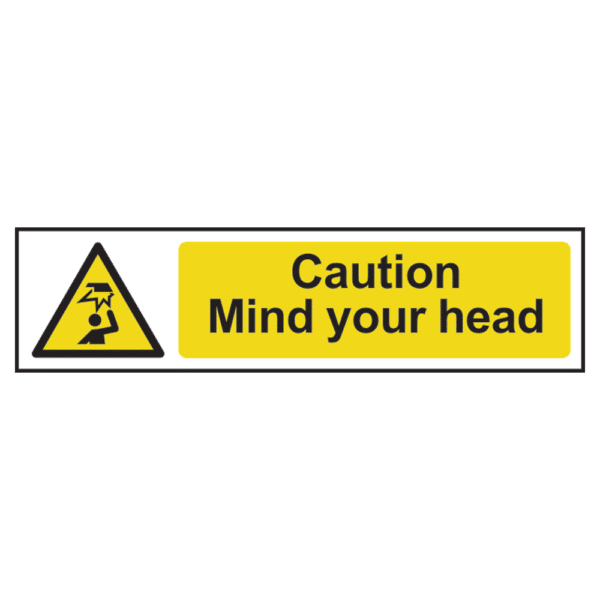 ASEC `Caution: Mind Your Head` Sign 200mm x 50mm