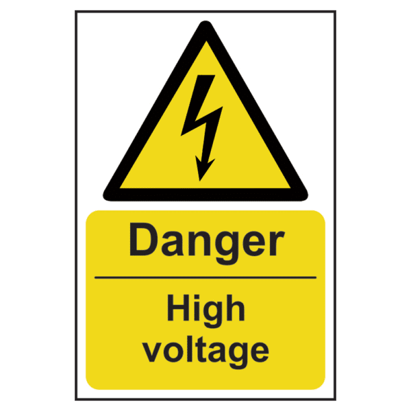 ASEC `Danger: High Voltage` Sign 200mm x 300mm