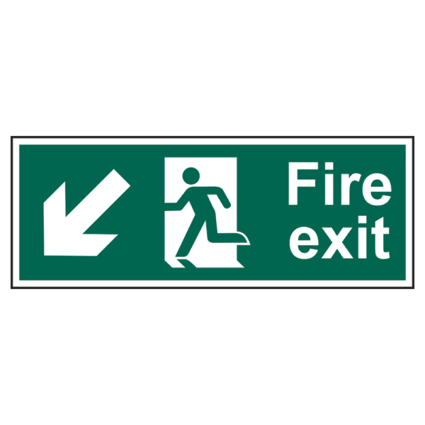 ASEC Fire Exit Arrow Direction Sign 400mm x 150mm