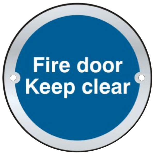 ASEC `Fire door Keep clear` Sign 75mm