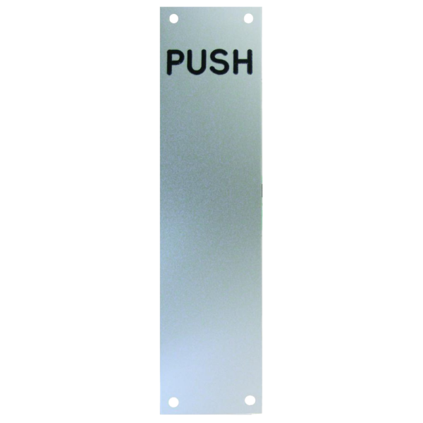 ASEC 75mm Wide Aluminium `Push` Finger Plate