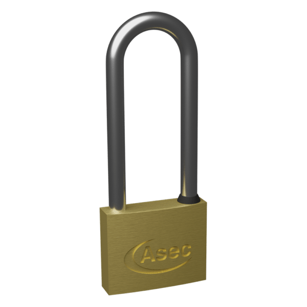 ASEC KD Long Shackle Brass Padlock