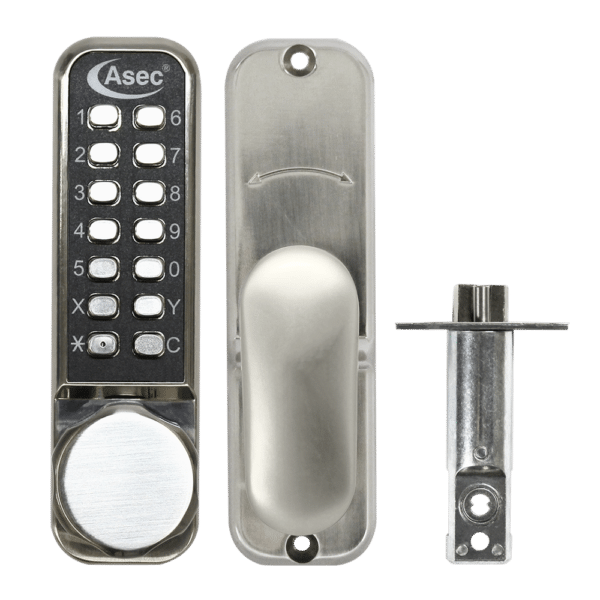 ASEC AS3300 Series Round Knob Operated Easy Code Change Digital Lock With Optional Holdback & 60mm Latch