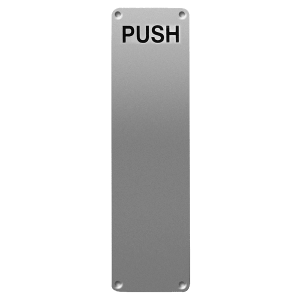 ASEC 75mm Wide Stainless Steel `Push` Finger Plate