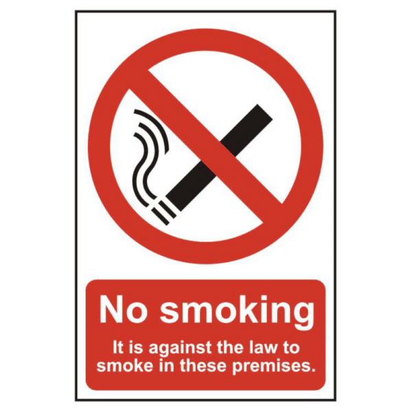 ASEC `No Smoking` 200mm x 300mm PVC Self Adhesive Sign