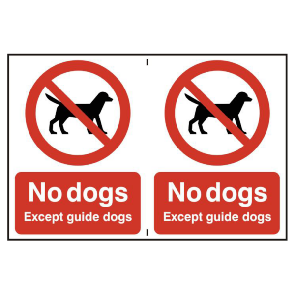 ASEC `No Dogs` 200mm x 300mm PVC Self Adhesive Sign