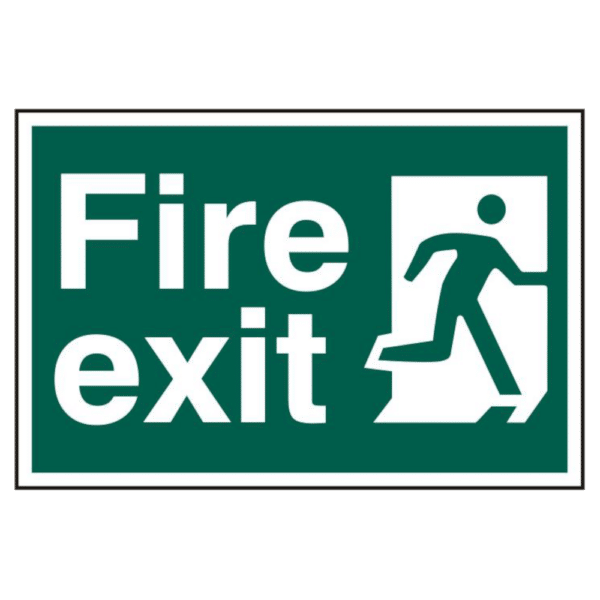 ASEC `Fire Exit` 200mm x 300mm PVC Self Adhesive Sign