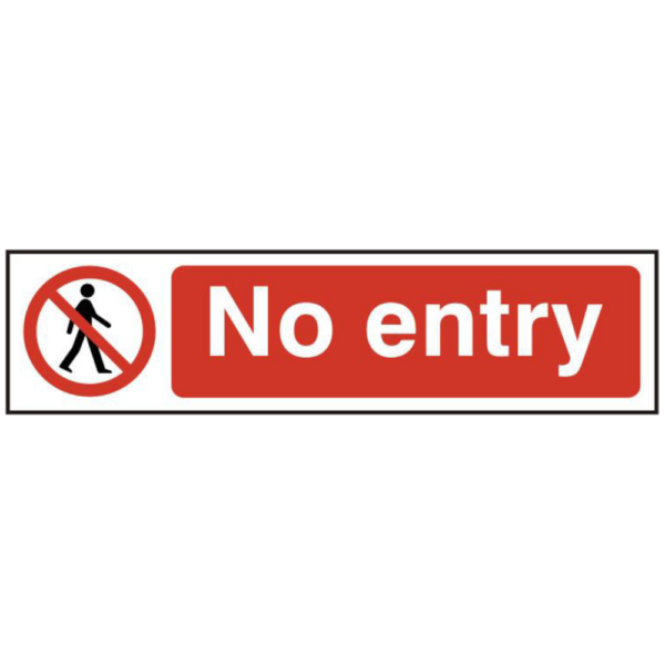 ASEC `No Entry` 200mm x 50mm PVC Self Adhesive Sign