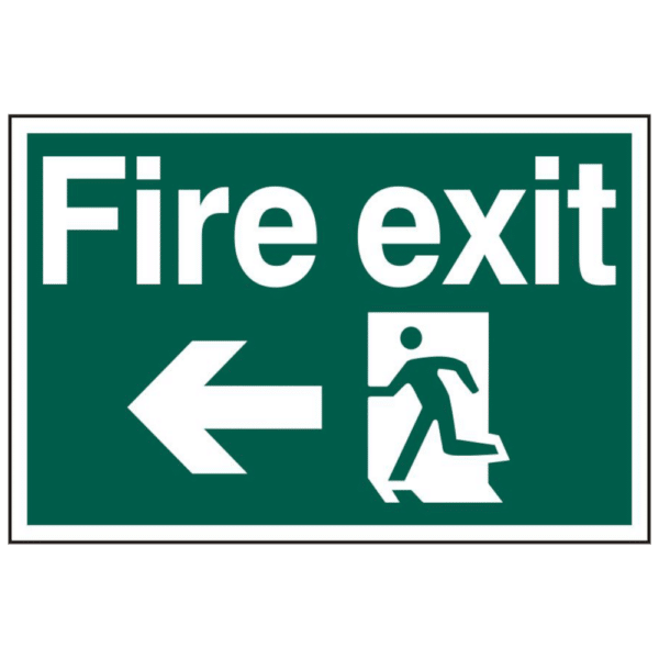 ASEC `Fire Exit` 400mm x 600mm PVC Self Adhesive Sign