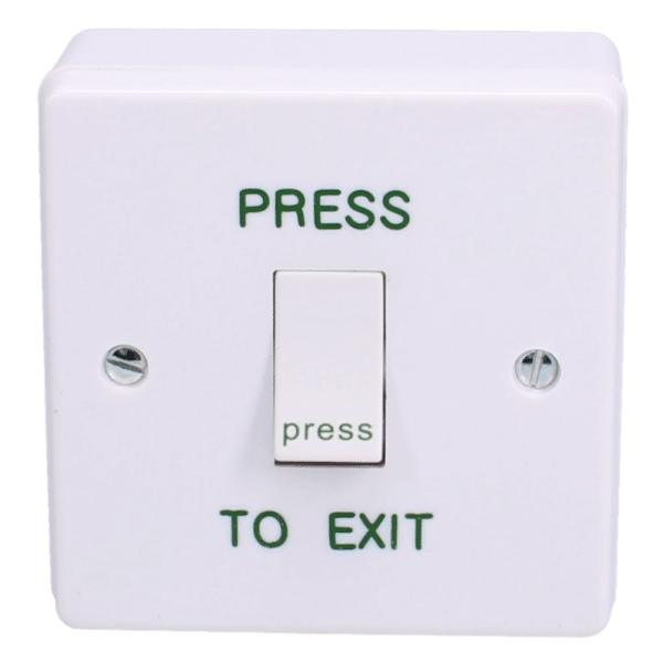 ASEC White Momentary 1 Gang Exit Switch