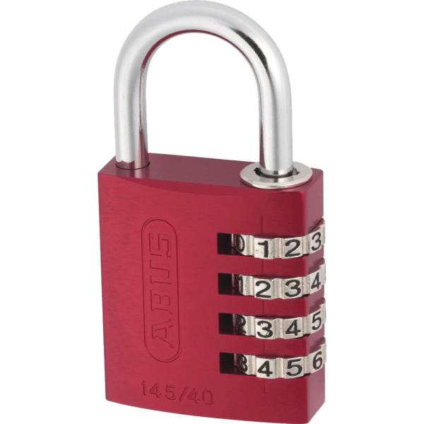 ABUS 145 Series Coloured Aluminium Combination Open Shackle Padlock