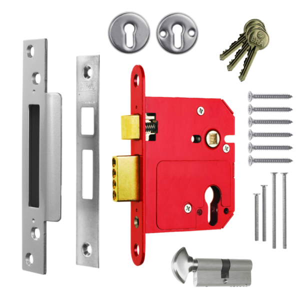 ERA 334 Fortress Fortress BS BS Euro Keyless Egress Key & Turn Sashlock With Cylinder