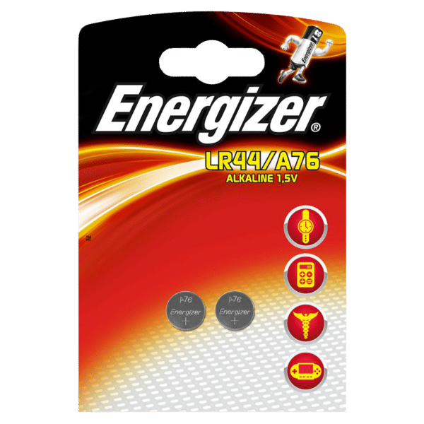 ENERGIZER 150MAH LR44 A76 Lithium Coin Battery Cell Twin Pack