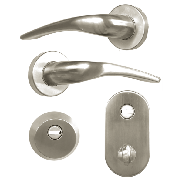 HOOPLY FT09 Lever Handle On Rose & Escutcheon Set with Thumbturn