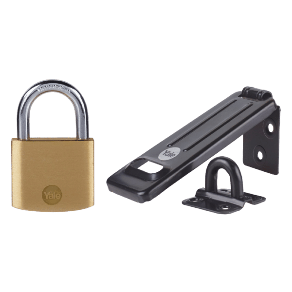 YALE Steel Hasp & Brass Padlock