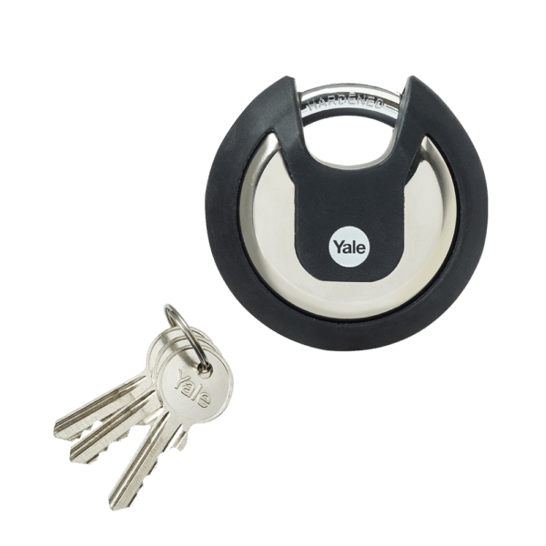 YALE Y130B Maximum Security Stainless Steel Discus Padlock With Cover