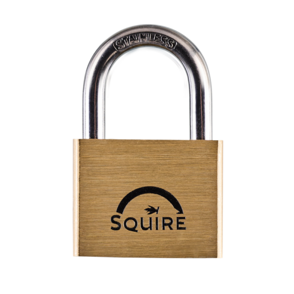 SQUIRE Lion Brass Open Shackle Padlock with Stainless Steel Shackle