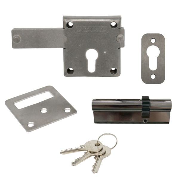 GATEMASTER Long Throw Gate Locking Bolt With Cylinder