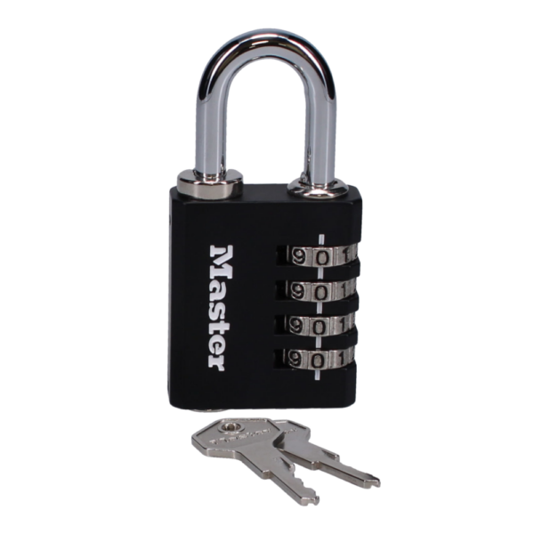 MASTER LOCK 7641EURDBLK 40mm Indoor 4 Wheel Combination Lock c/w Override Key