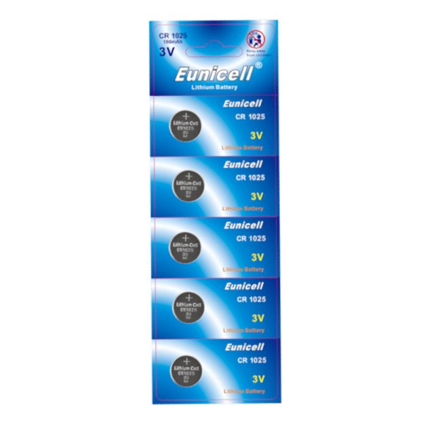 EUNICELL 3V CR1025 Button Cell Battery (5 PER CARD)