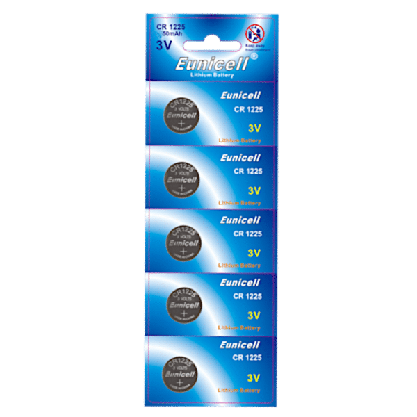 EUNICELL 3V CR1225 Button Cell Battery (5 PER CARD)