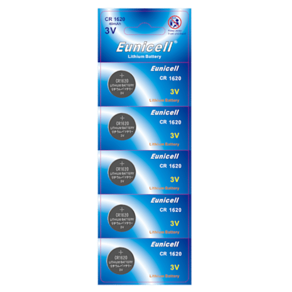 EUNICELL 3V CR1620 Button Cell Battery (5 PER CARD)