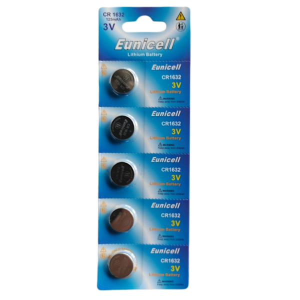 EUNICELL 3V CR1632 Button Cell Battery (5 PER CARD)