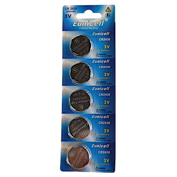 EUNICELL 3V CR2430 Button Cell Battery (5 PER CARD)