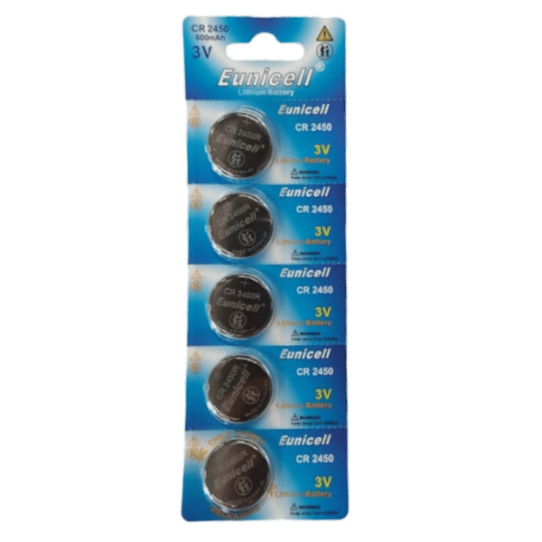 EUNICELL 3V CR2450 Button Cell Battery (5 PER CARD)