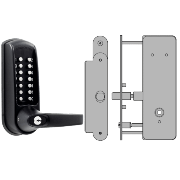 CODELOCKS CL0630 / CL0635 Digital Lock Black Marine Grade With XTD Gate Lock