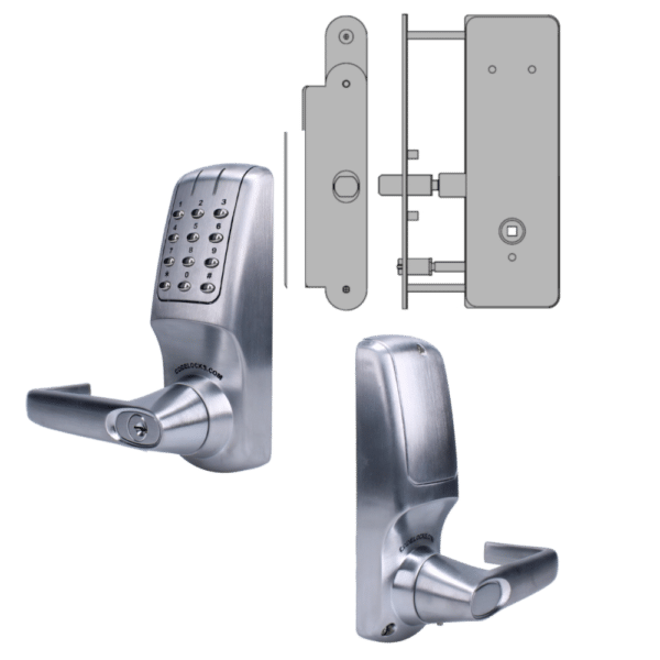 CODELOCKS CL5030 Battery Operated Digital Lock Brushed Steel With XTD Gate Lock