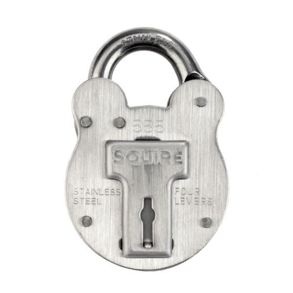 SQUIRE 555 Stainless Steel Old English Marine Padlock Keyed To Differ